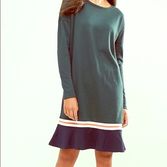 frill hem sweater dress